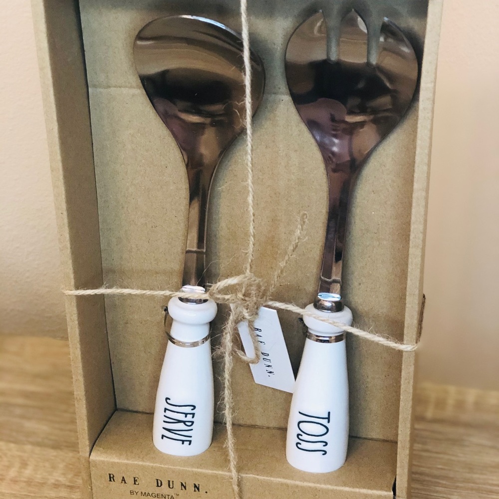 Rae Dunn Toss & Serve  Fork Spoon Set of 2